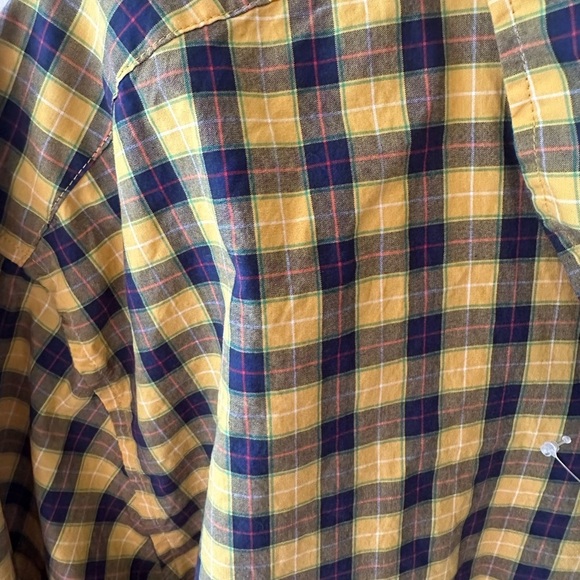J.Crew yellow plaid Secret Wash Classic Cotton Poplin Shirt size XXL tall - Picture 4 of 8